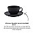 Jogo Xicaras de Chá Café Com Pires 6pcs 200ml Cerâmica Oxford Preto Flat Ônix - Imagem 5