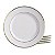 Jogo De Pratos Raso Cerâmica Luxo 29cm Kit 4pcs Borda Dourada Filete Relevo Ouro - Imagem 1