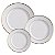 Jogo De Pratos Raso Cerâmica Luxo 29cm Kit 4pcs Borda Dourada Filete Relevo Ouro - Imagem 6