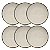 Jogo de Pratos Cerâmica Sobremesa Kit 6pcs 20cm Oxford Rustico Unni Brisa - Imagem 1
