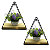 Kit 2 Nichos Prateleira Parede Triangular Decoração C/ Madeira Metal Aramado Preto Moderno - Imagem 1