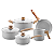 Jogo de Panelas Antiaderente Cerâmica Fogão Indução Kit 6 Peças Brinox Conjunto Gris - Imagem 2