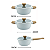 Jogo de Panelas Antiaderente Cerâmica Cooktop Fogão Indução 3pcs Fracalanza Conjunto Norma - Imagem 3