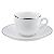 Xicara de Chá Café Com Pires 220ml Porcelana Borda Prata Luxo Legacy Silver - Imagem 1