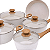 Jogo de Panelas Antiaderente Cerâmica Cooktop Fogão Indução Kit 8 Peças Conjunto Marmol - Imagem 3