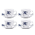 Jogo Xicaras de Chá Café Com Pires Kit 4 Peças Porcelana 240ml Toile De Jouy Oxford - Imagem 1