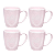 Jogo Kit 4 Canecas Xicara Cerâmica Chá Café 380ml Ryo Pink Sand Oxford Rosa - Imagem 1