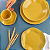 Jogo De Pratos Fundo Porcelana Ryo Maracujá Kit 4 Peças 22,5cm P/ Sopa Caldo Oxford Amarelo - Imagem 4