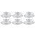 Jogo Xicaras De Chá Café Com Pires 220ml Porcelana Kit 6 Peças Borda Prata Luxo Legacy Silver - Imagem 1