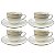 Jogo Xicaras De Café Com Pires 90ml Porcelana Kit 4 Peças Borda Dourada Majesty Gold - Imagem 1