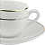 Jogo Xicaras De Café Com Pires 90ml Porcelana Kit 6 Peças Borda Dourada Majesty Gold - Imagem 5