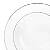 Jogo Pratos De Sobremesa 19cm Porcelana Kit 4 Peças Luxo Borda Prata Majesty Silver - Imagem 3