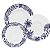 Aparelho De Jantar Jogo Pratos Porcelana Kit 12 Peças Toile Jouy Oxford - Imagem 1