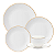 Aparelho De Jantar Jogo Pratos Chá Porcelana Kit 16 Peças Borda Dourada Legacy Gold Luxo - Imagem 1