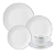 Aparelho De Jantar Jogo Pratos Chá Porcelana Kit 16 Peças Borda Prata Legacy Silver Luxo - Imagem 1