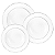 Aparelho De Jantar Jogo Pratos Porcelana Kit 12 Peças Borda Prata Majesty Silver - Imagem 1
