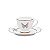 Xicara de Chá Café Com Pires 220ml Porcelana Soleil Encantada Oxford Borboleta - Imagem 1