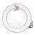 Kit Jogo 6 Pratos Raso Porcelana Borda Dourada 29cm Borboleta Soleil Encantada - Imagem 1