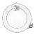Kit Jogo 4 Pratos De Sobremesa Porcelana Borda Dourada 23cm Borboleta Soleil Encantada - Imagem 1