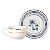 Xicara de Café Com Pires 85ml Cerâmica Xangai Azul Alleanza Luxo Borda Dourada - Imagem 1