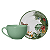 Xicara de Café Com Pires 85ml Cerâmica Paradiso Alleanza Tropical - Imagem 1