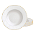 Kit Jogo 4 Pratos Raso 28cm Porcelana Tramontina Elisa Borda Dourada Jantar Refeição - Imagem 1