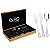Faqueiro Jogo De Talheres Kit 42 Peças Aço Inox Com Caixa Estojo de Bambu Luxo - Imagem 1