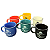 Jogo Mini Canecas Xícaras 6 Peças Cerâmica Esmaltada Para Café Expresso 100ml Coloridas - Imagem 3