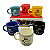 Jogo Mini Canecas Xícaras 6 Peças Cerâmica Esmaltada Para Café Expresso 100ml Coloridas - Imagem 4