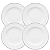 Jogo De Pratos Rasos Jantar Refeição Kit 4 Peças 28cm Borda Prata Porcelana Isabel Oxford - Imagem 1
