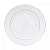 Jogo de Pratos Aparelho Jantar Kit 18 Peças Luxo Borda Prata Porcelana Branco Mônaco Wolff - Imagem 2
