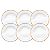 Jogo De Pratos Rasos Jantar Refeição Kit 6 Peças 28cm Borda Dourada Porcelana Sofia Oxford - Imagem 1