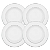 Jogo Pratos De Sobremesa 22cm Kit 4 Peças Porcelana Luxo Borda Prata Diamond Oxford - Imagem 1