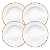 Jogo Pratos De Sobremesa Kit 4 Peças 22cm Borda Dourada Porcelana Sopa Sofia Oxford - Imagem 1