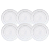 Jogo De Pratos Rasos Jantar Kit 6 Peças 27cm Borda Prata Mônaco Porcelana Branco Luxo - Imagem 1