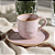 Xicara de Chá Café Com Pires 120ml Cerâmica Bio Litchi Rosa Porto Brasil - Imagem 3