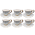 Jogo 6 Xícaras de Chá Café com Pires 240ml Borda Dourada Porcelana Branca Luxo - Imagem 4