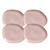 Jogo De Pratos Raso Jantar Refeição 31cm Kit 4 Peças Oval Orgânico Litchi Rosa Cerâmica Porto Brasil - Imagem 1