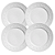 Jogo De Pratos Sobremesa 20,5cm Kit 4 Peças Madeleine Branco Cerâmica Porto Brasil - Imagem 1