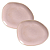 Aparelho De Jantar Jogo Pratos Oval Orgânico Litchi Kit 12 Peças Rosa Cerâmica Porto Brasil - Imagem 1
