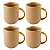 Jogo Kit 4 Canecas Xicaras de Chá Café 330ml Cerâmica Sotille - Imagem 1