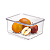 Kit 4 Organizadores De Geladeira 2,7L Com Tampa Escorredor Legumes Frutas - Imagem 4