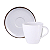 Jogo Xícaras De Chá Café Com Pires Kit 4 Peças 200ml Canyon Porcelana Bordas Decoradas Tramontina - Imagem 4