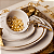 Bowl Tigela Saladeira 26cm Borda Dourada Porcelana Vasilha Grande Sofia Oxford - Imagem 2