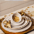 Bowl Tigela Saladeira 26cm Borda Dourada Porcelana Vasilha Grande Sofia Oxford - Imagem 3