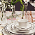 Bowl Tigela Saladeira 26cm Borda Prata Porcelana Vasilha Grande Isabel Oxford - Imagem 3