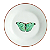 Prato De Sobremesa 19cm Borboleta Porcelana Decorada Borda Marrom - Imagem 1