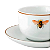 Xícara De Chá Café Com Pires 220ml Abelha Porcelana Marrom Luxo - Imagem 4