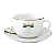 Xícara De Café Chá Com Pires 80ml Libélula Porcelana Decorada Borda Marrom Luxo - Imagem 4