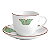 Xícara De Café Chá Com Pires 80ml Borboleta Porcelana Decorada Borda Dourada Luxo - Imagem 3